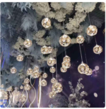 বল লাইট 10 পিসের সেট গ্লোব লাইট গোল্ডেন লাইট Lampu Hias Gantung Kristal Akrilik - Image 2