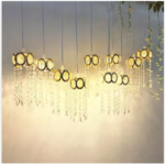 ঝুমকা লাইট 10 পিসের সেট New Wedding Scene Decorative Lights Props Wrought Iron Electroplating Wedding 10heads Crystal Chandelier Wedding Lighting - Image 2