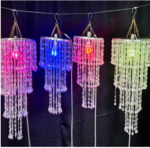 ৩ লেয়ারের ক্রিস্টাল ঝারবাতি /পুথি ঝারবাতি /কালার ঝারবাতি /ঝুলানো ঝারবাতি Attarctive Jharbati, 3 parted Made with Plastic Attarctive Jharbati, 3 parted Made with Plastic - Image 2