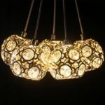 বল লাইট 10 পিসের সেট গ্লোব লাইট গোল্ডেন লাইট Lampu Hias Gantung Kristal Akrilik